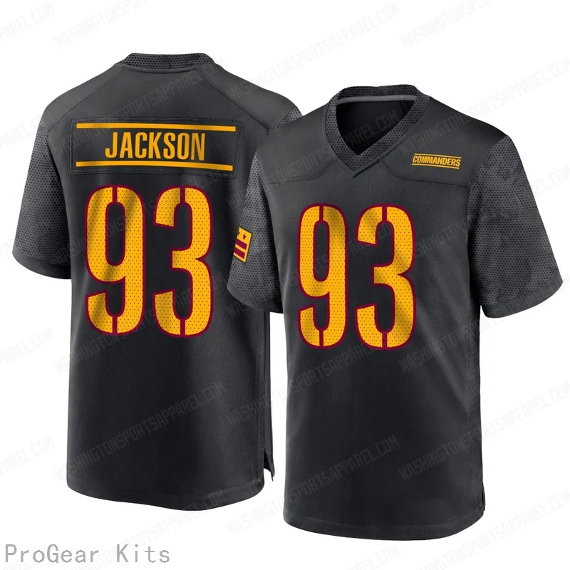 Drake Jackson Washington Commanders Jersey No.93 Black NFL Football Fan Wear Drake Jackson