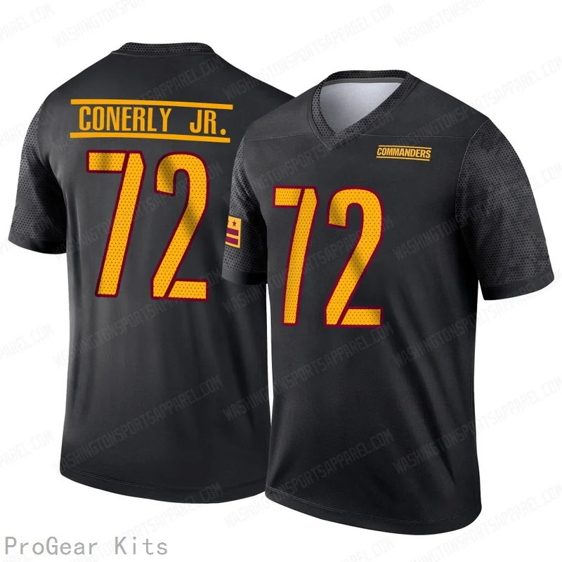 Josh Conerly Jr Washington Commanders Alternate Jersey No.72 Black NFL Football Fan Wear