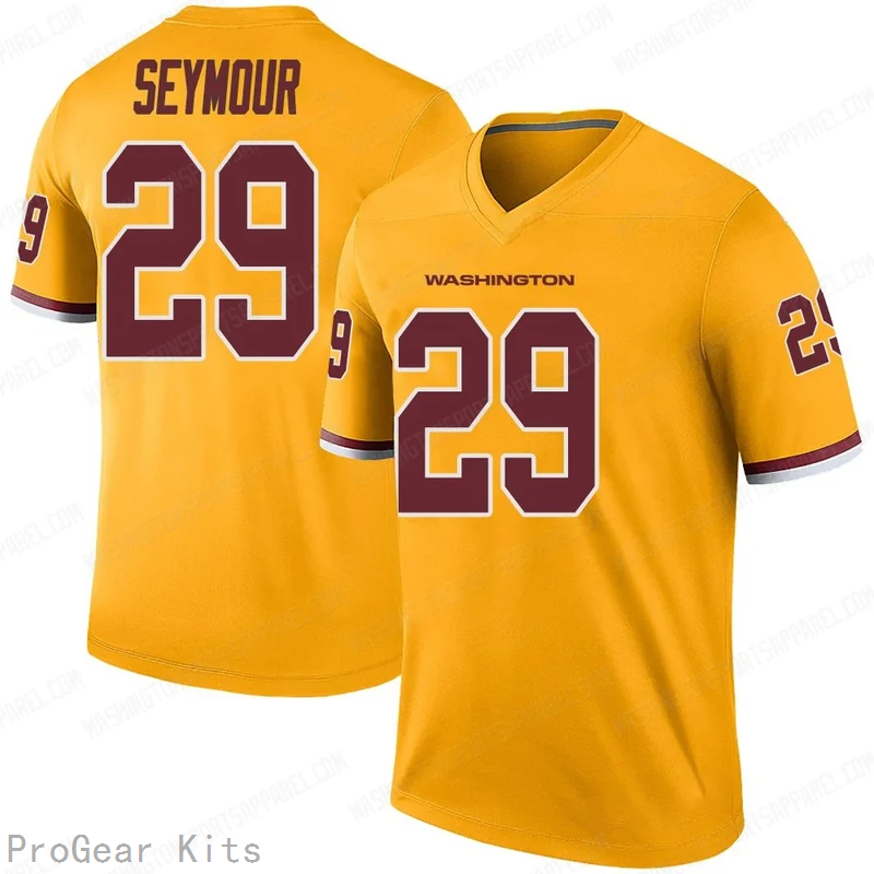 Kevon Seymour Rush Washington Commanders Jersey No.29 Gold NFL Football Fan Wear Kevon Seymour Rush