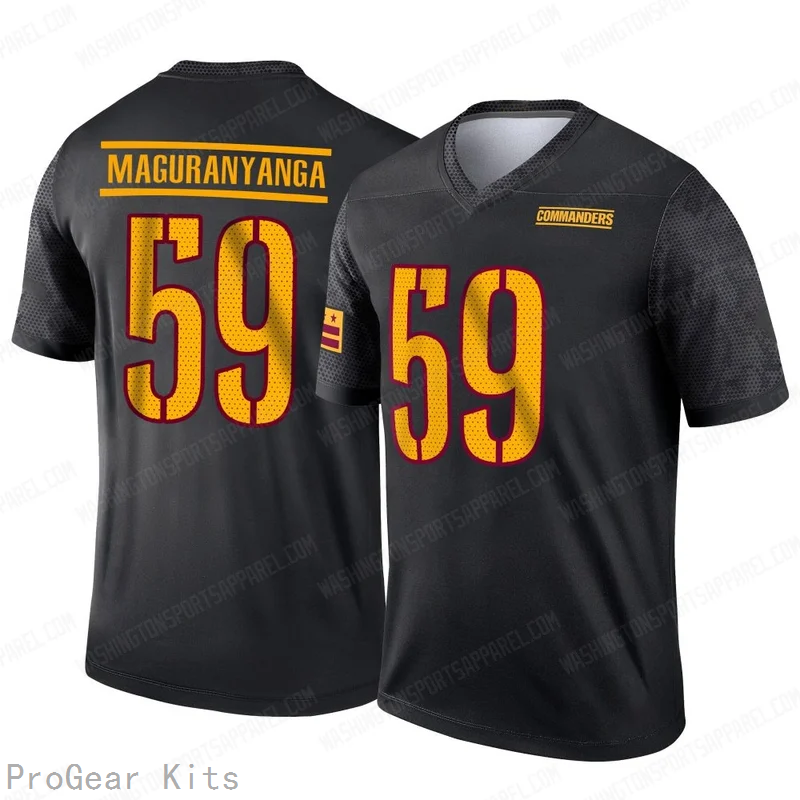 TJ Maguranyanga Washington Commanders Jersey No.59 Black NFL Football Fan Wear