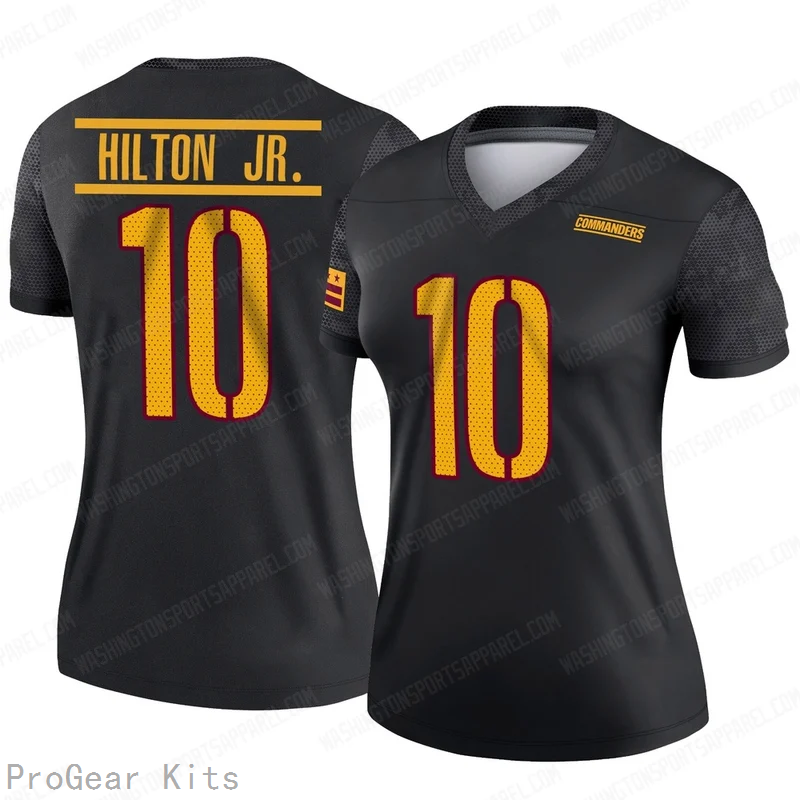 Chris Hilton Jr Washington Commanders Game Jersey No.10 Black NFL Football Fan Wear