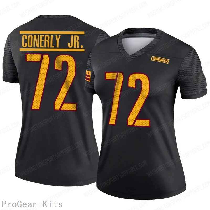 Josh Conerly Jr Washington Commanders Alternate Jersey No.72 Black NFL Football Fan Wear