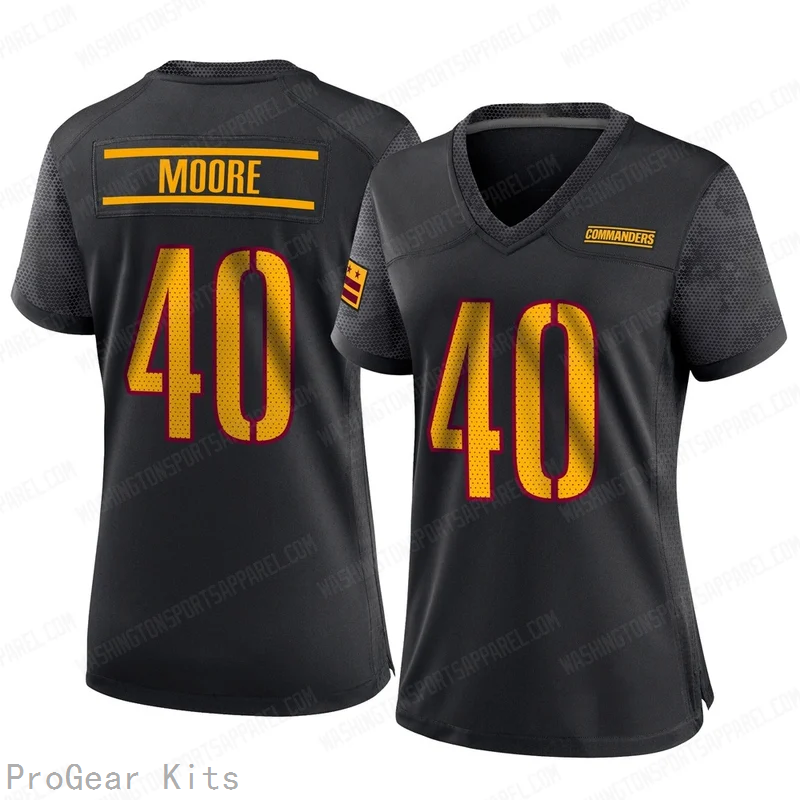 Quentin Moore Washington Commanders Black Game Jersey