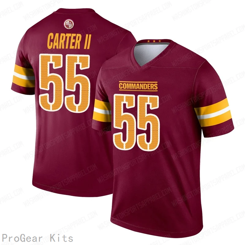 Andre Carter Washington Commanders Game Jersey No.55 Burgundy NFL Football Fan Wear