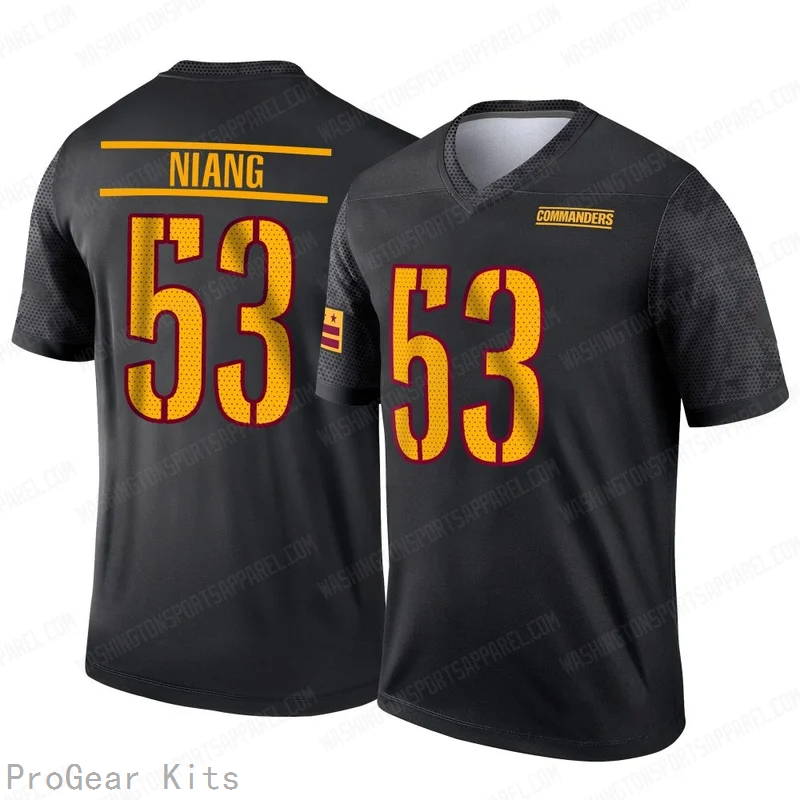 Lucas Niang Washington Commanders Alternate Jersey No.53 Black NFL Football Fan Wear Lucas Niang