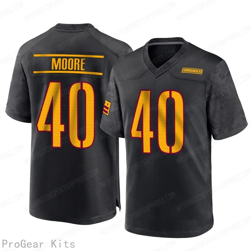 Quentin Moore Washington Commanders Black Game Jersey