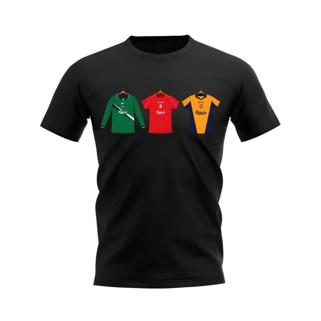 Liverpool 2000-2001 Retro Shirt T-shirt (Black) (GERRARD 17) — Buy Online