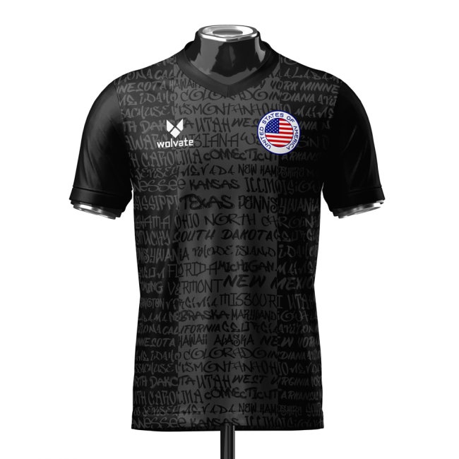 USA Heritage Football Jersey Black (Wolvate) Adult Short Sleeve (Howard 1) — Buy Online