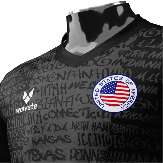 USA Heritage Football Jersey Black (Wolvate) Adult Short Sleeve (Howard 1) — Buy Online