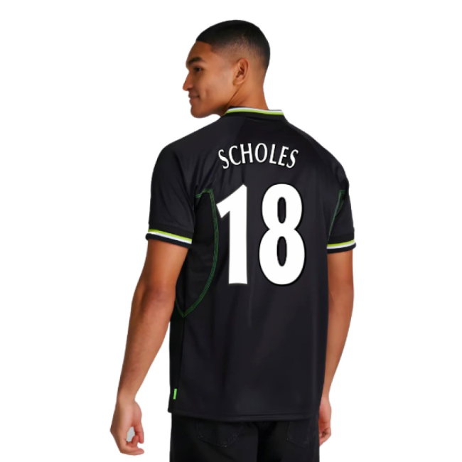 1998-1999 Manchester United Retro Third Shirt (Scholes 18) — Buy Now