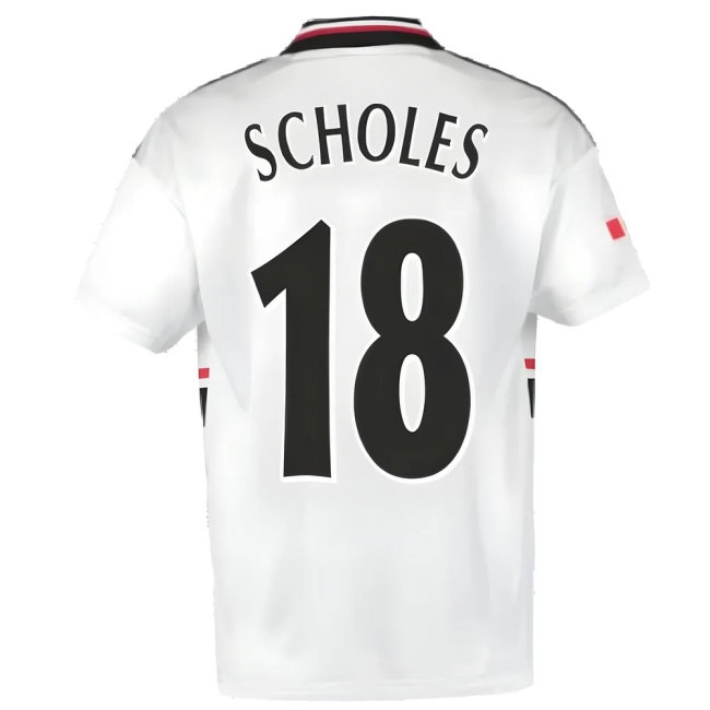 1999 Manchester United Away Football Shirt (SCHOLES 18) — Buy Now