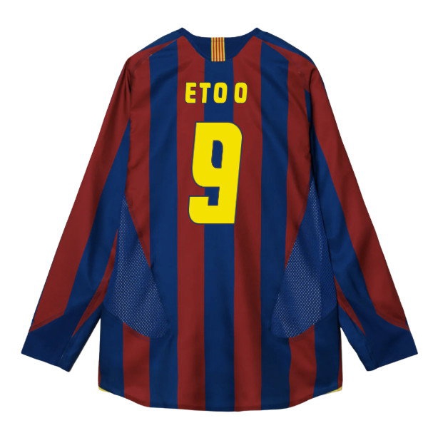 2005-2006 Barcelona T90 Reissue LS Home Shirt (Eto O 9) — Shop Online