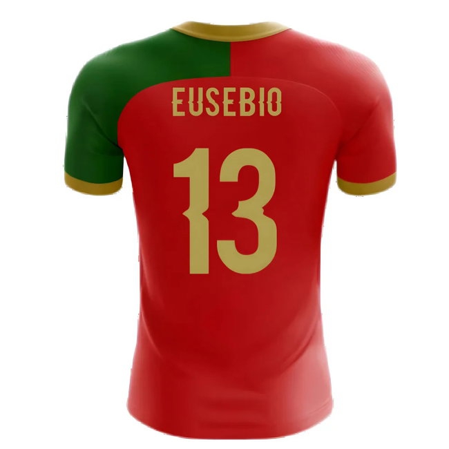 2025-2026 Portugal Flag Home Concept Football Shirt (Eusebio 13) - Kids — Shop Online