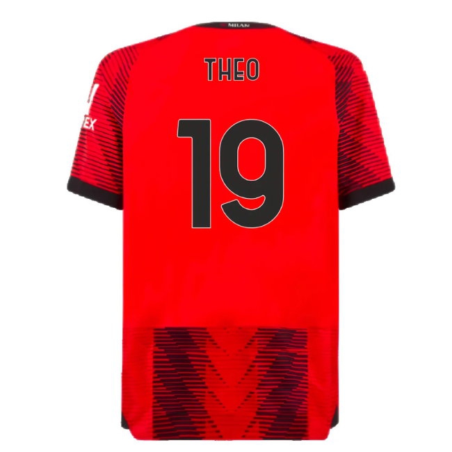 2023-2024 AC Milan Home Player Version Shirt (Theo 19) — Shop Online