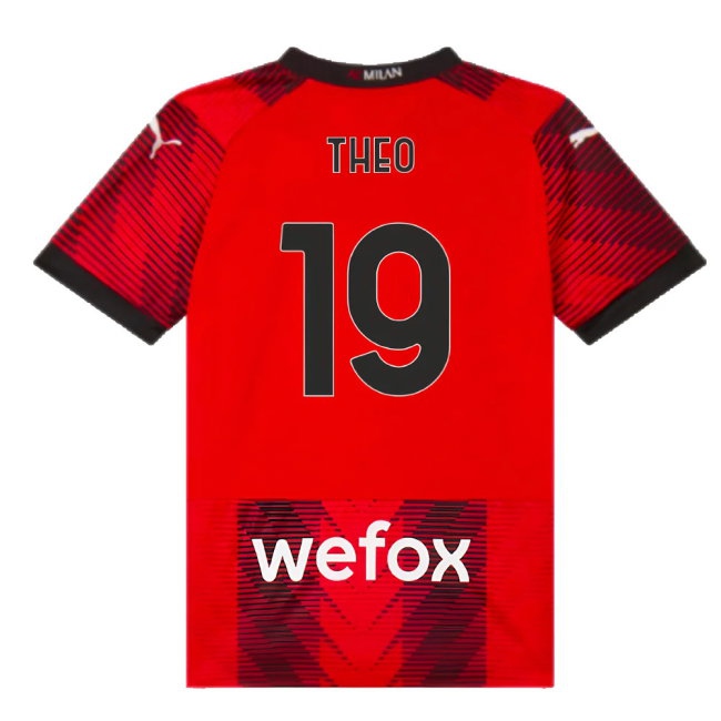 2023-2024 AC Milan Home Shirt (Kids) (Theo 19) — Buy Online