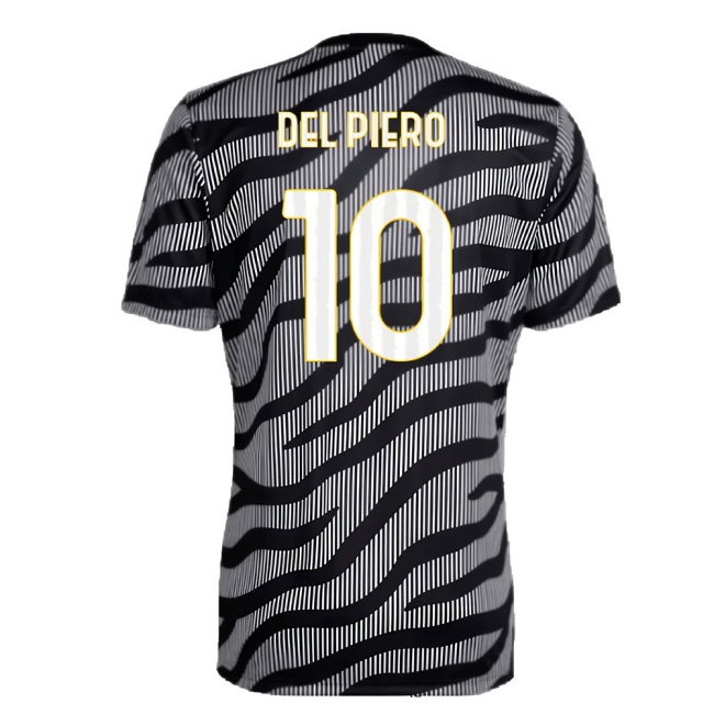 2023-2024 Juventus Pre-Match Shirt (Black) (DEL PIERO 10) — Buy Online