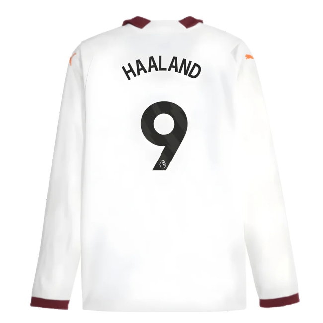 2023-2024 Man City Long Sleeve Away Shirt (HAALAND 9) — Shop Now