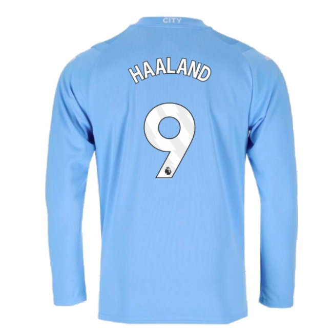2023-2024 Man City Long Sleeve Home Shirt (HAALAND 9) — Shop Online