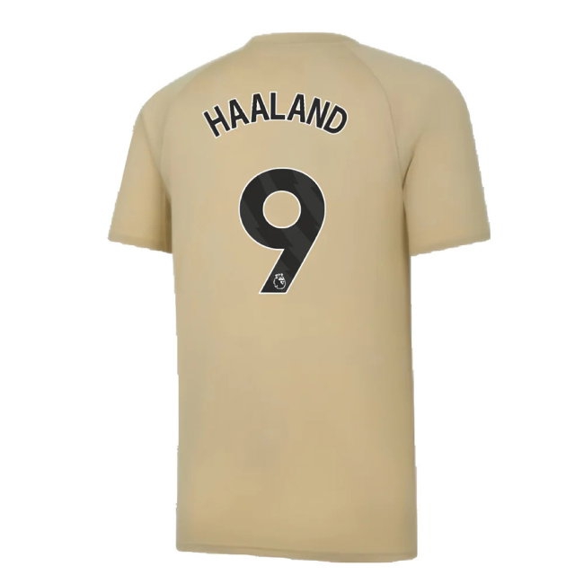 2023-2024 Man City Prematch SS Jersey (Granola) (HAALAND 9) — Buy Online