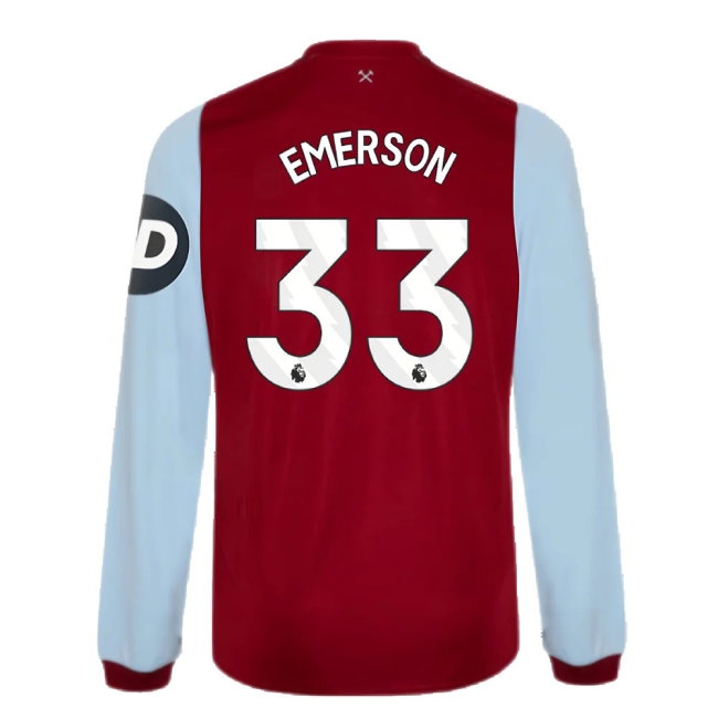 2023-2024 West Ham Long Sleeve Home Shirt (Kids) (EMERSON 33) — Buy Online