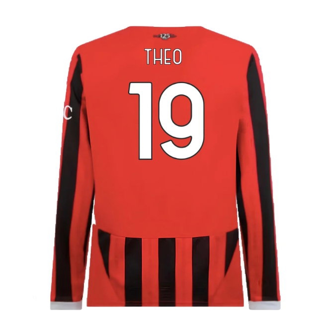 2024-2025 AC Milan Home Long Sleeve Shirt (Theo 19) — Buy Online