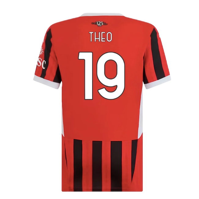 2024-2025 AC Milan Home Shirt (Womens) (Theo 19) — Shop Online