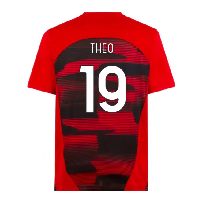 2024-2025 AC Milan Prematch SS Shirt (Red) (Theo 19) — Buy Online