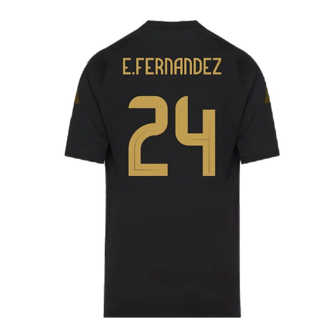 2024-2025 Argentina Pre-Match Shirt (Black) - Kids (E.FERNANDEZ 24) — Shop Online