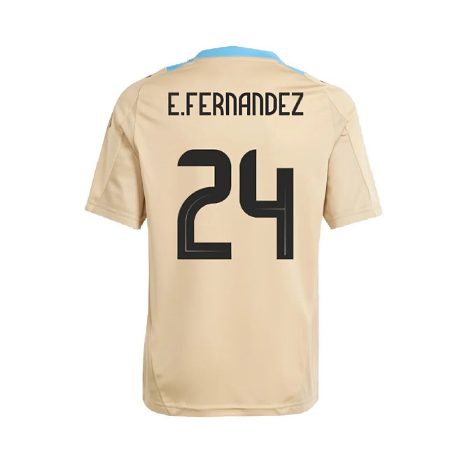 2024-2025 Argentina Training Jersey (Hazy Beige) (E.FERNANDEZ 24) — Shop Online