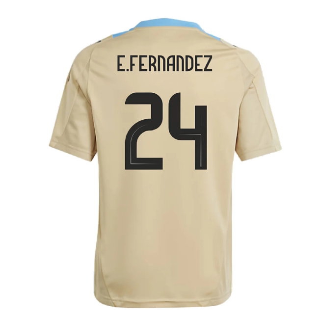 2024-2025 Argentina Training Jersey (Hazy Beige) - Kids (E.FERNANDEZ 24) — Shop Now