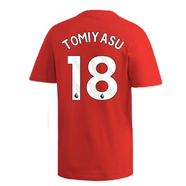 2024-2025 Arsenal DNA Graphic Tee (Red) (Tomiyasu 18) — Shop Online