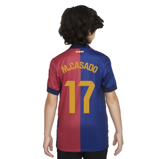 2024-2025 Barcelona Home Shirt (Sponsorless) - Kids (M.Casado 17) — Buy Now