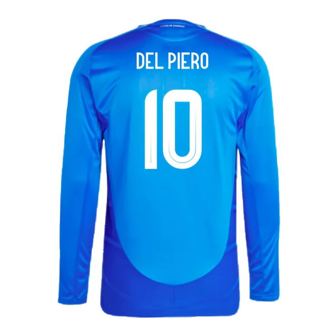 2024-2025 Italy Player Version Long Sleeve Home Shirt (DEL PIERO 10) — Buy Now