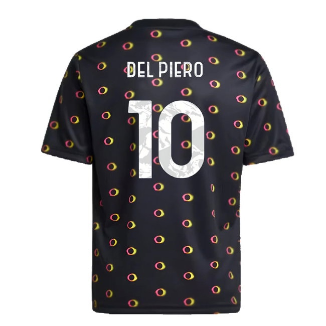 2024-2025 Juventus Pre-Match Shirt (Black) - Kids (Del Piero 10) — Buy Online