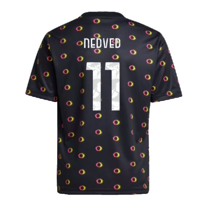 2024-2025 Juventus Pre-Match Shirt (Black) - Kids (Nedved 11) — Shop Online