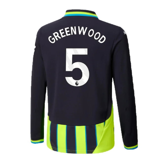 2024-2025 Man City Away Long Sleeve Shirt (Kids) (Greenwood 5) — Shop Now