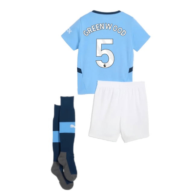 2024-2025 Man City Home Mini Kit (Greenwood 5) — Shop Now
