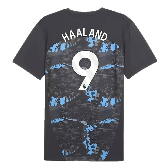 2024-2025 Man City Prematch SS Jersey (Strong Gray) (Haaland 9) — Buy Now