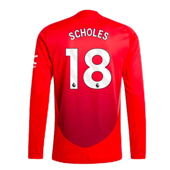 2024-2025 Man Utd Player Version Long Sleeve Home Shirt (Scholes 18) — Shop Now