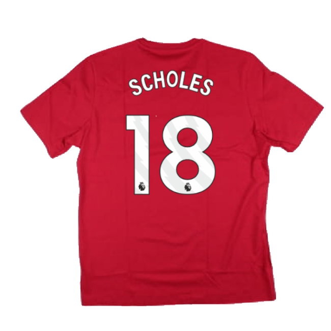 2024-2025 Man Utd DNA Graphic Tee (Red) (Scholes 18) — Buy Now