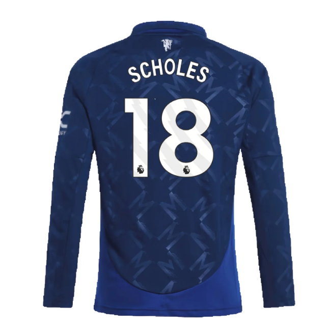 2024-2025 Man Utd Long Sleeve Away Shirt (Kids) (Scholes 18) — Shop Now