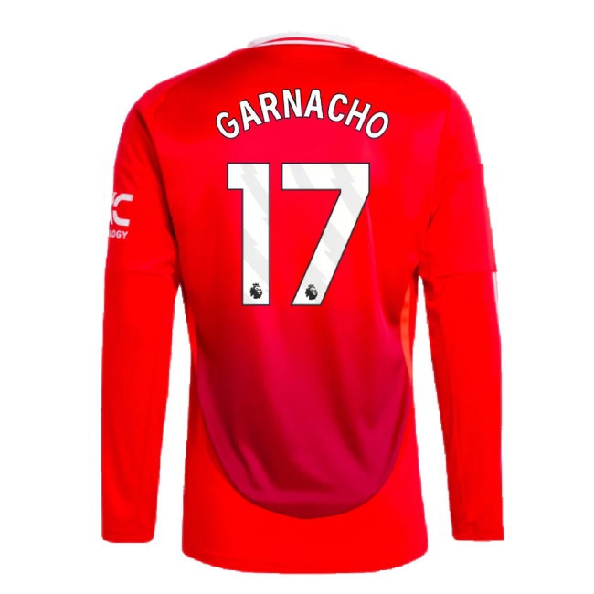 2024-2025 Man Utd Long Sleeve Home Shirt (Garnacho 17) — Buy Online