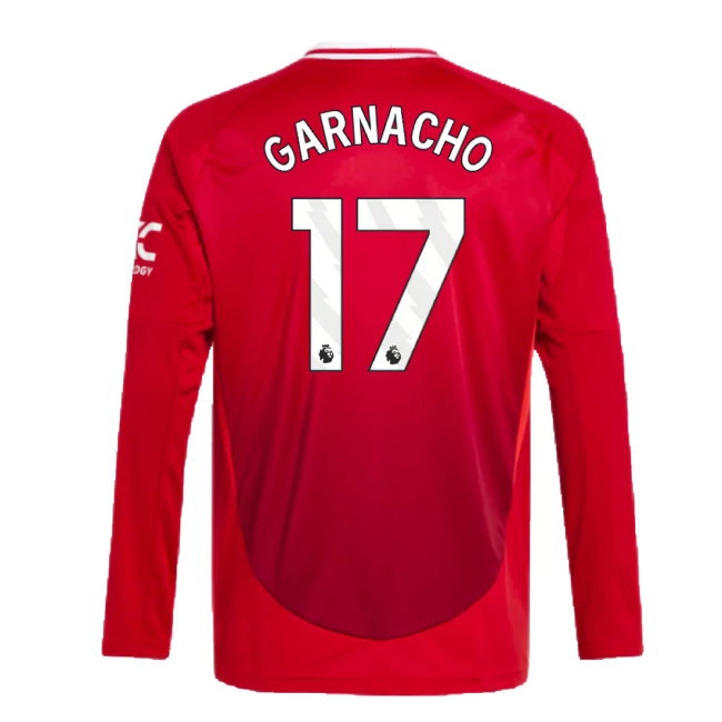 2024-2025 Man Utd Long Sleeve Home Shirt (Kids) (Garnacho 17) — Buy Online