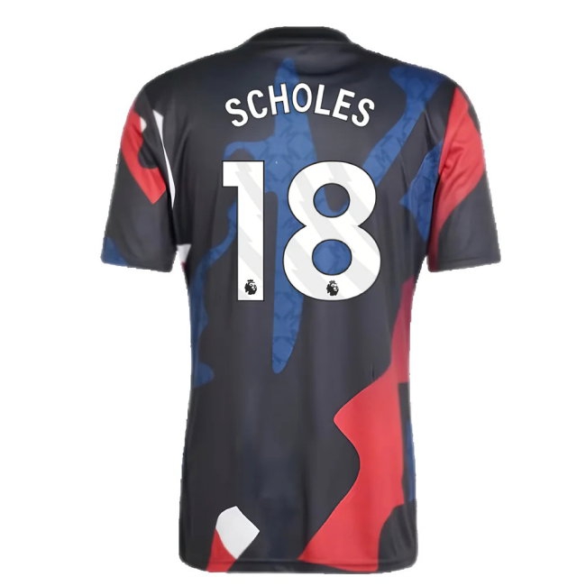 2024-2025 Man Utd Pre-Match Jersey (Black) (Scholes 18) — Shop Online