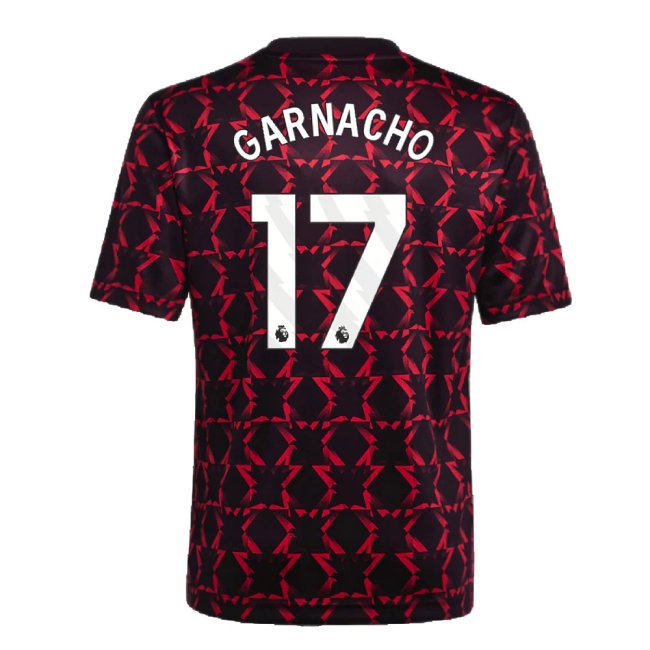 2024-2025 Man Utd Pre-Match Shirt (Black) - Kids (Garnacho 17) — Shop Now