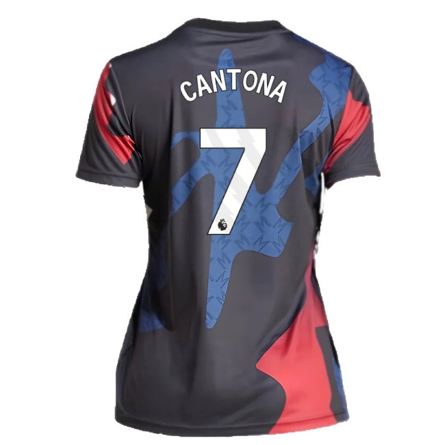 2024-2025 Man Utd Pre-Match Shirt (Black) - Womens (Cantona 7) — Buy Now