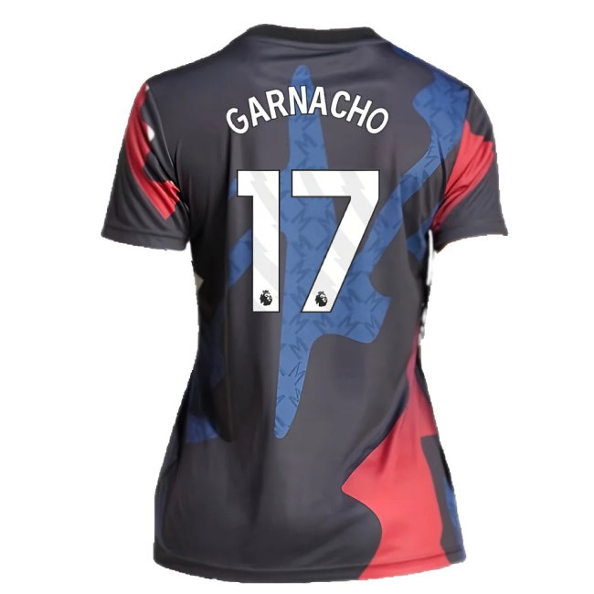 2024-2025 Man Utd Pre-Match Shirt (Black) - Womens (Garnacho 17) — Shop Now