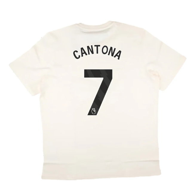 2024-2025 Man Utd SZN Graphic Tee (Cream White) (Cantona 7) — Buy Now