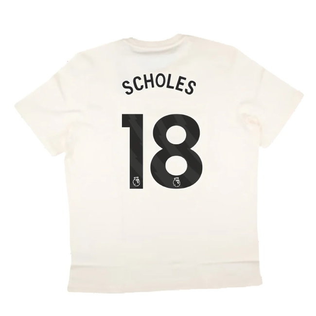 2024-2025 Man Utd SZN Graphic Tee (Cream White) (Scholes 18) — Buy Now