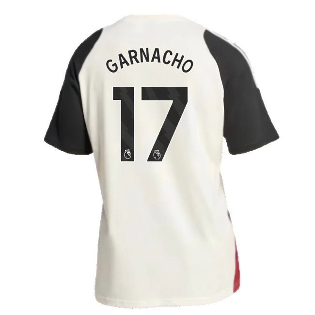 2024-2025 Man Utd Training Tee (Off White) (Garnacho 17) — Buy Online
